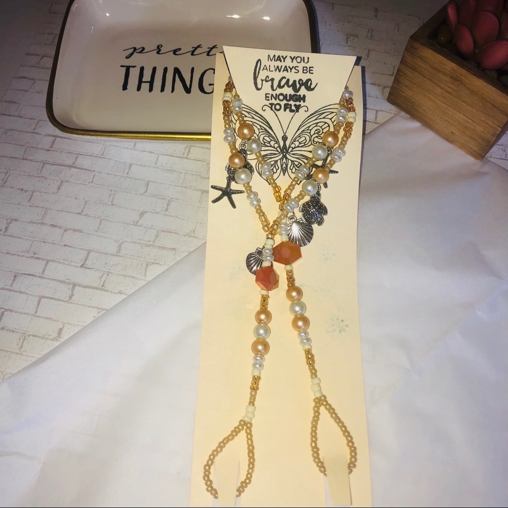 Sea creatures and pearls barefoot sandals